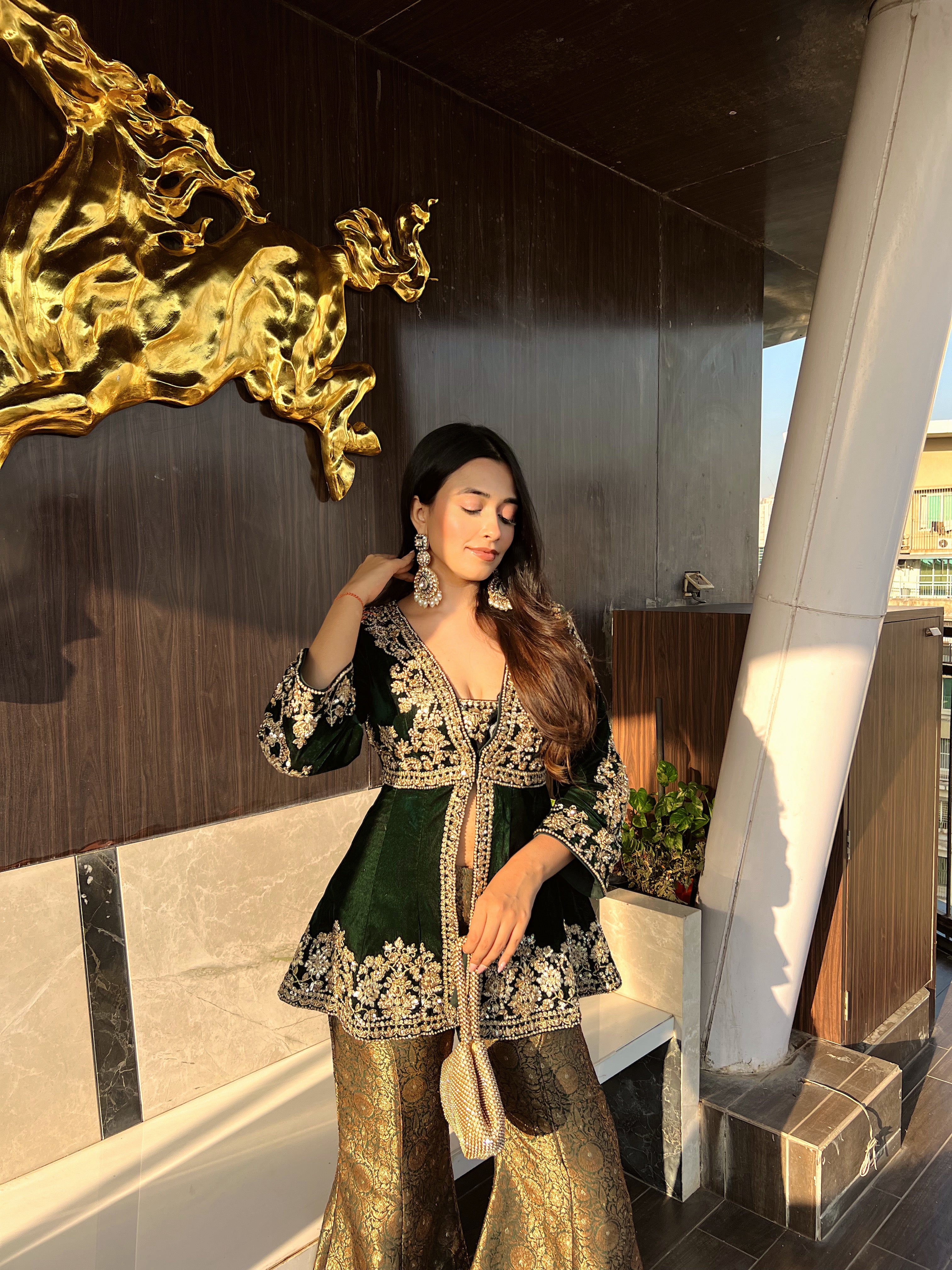 Krishi Vadhani in Raina Sharara Set