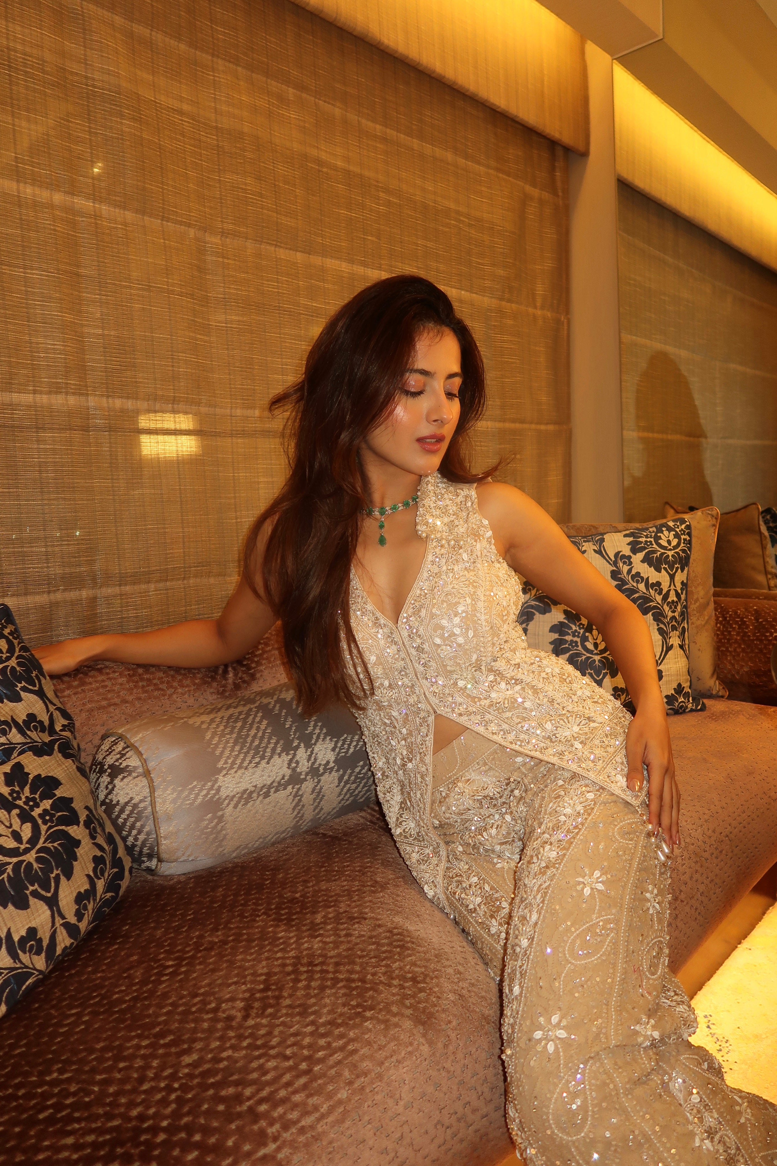 Yashaswinee in Chandni Sharara Set