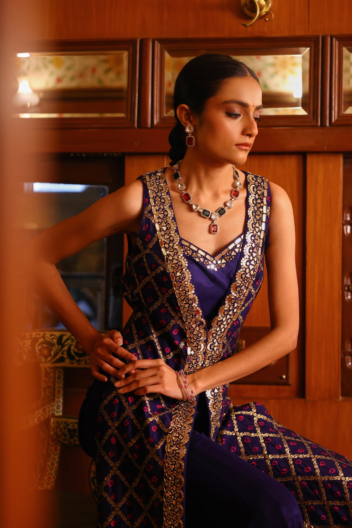 Dastan Long Jacket & Sharara Set