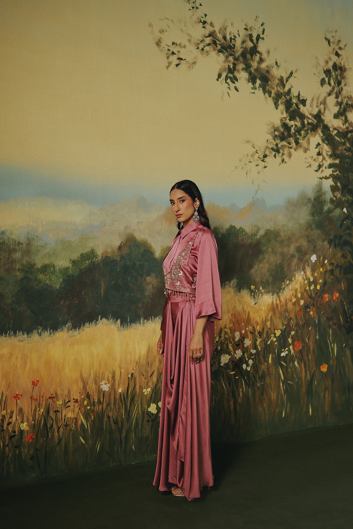 Seher Pink Jacket Saree
