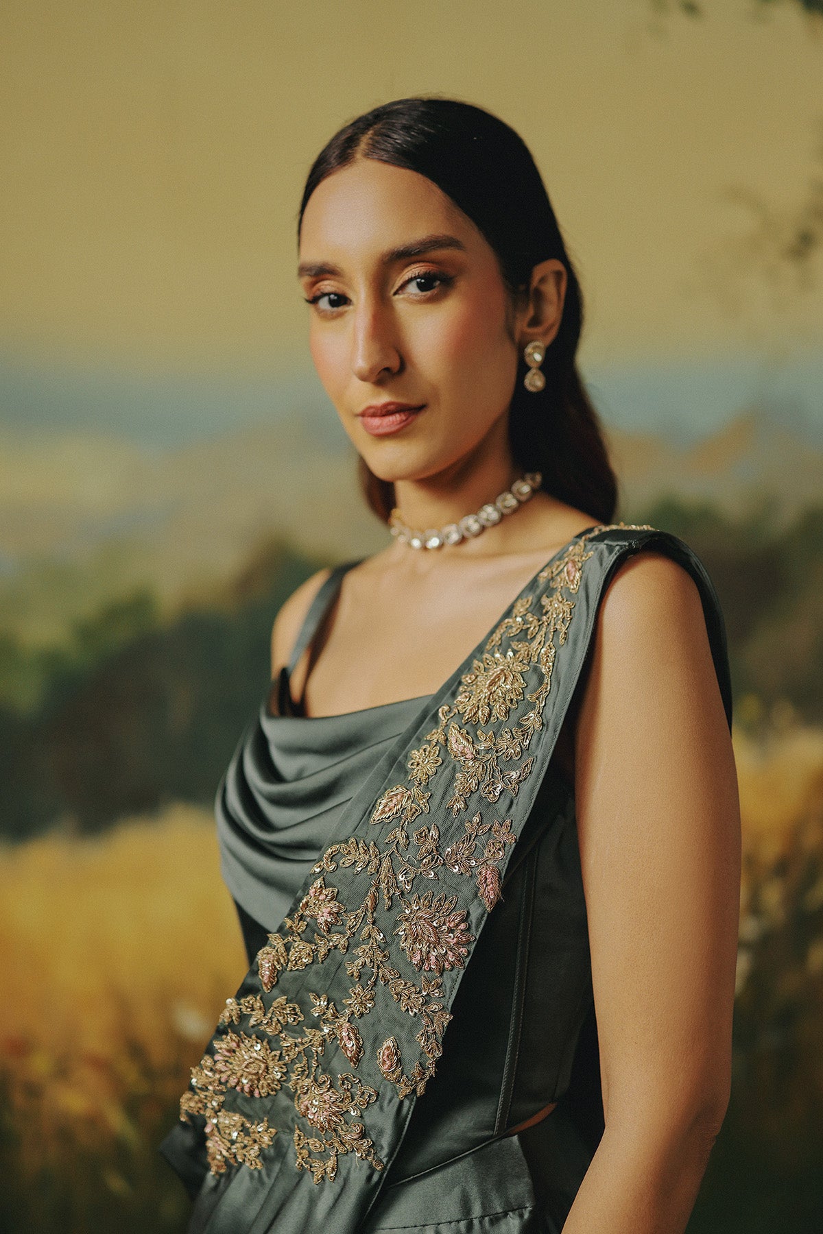 Tarang Olive Corset Saree