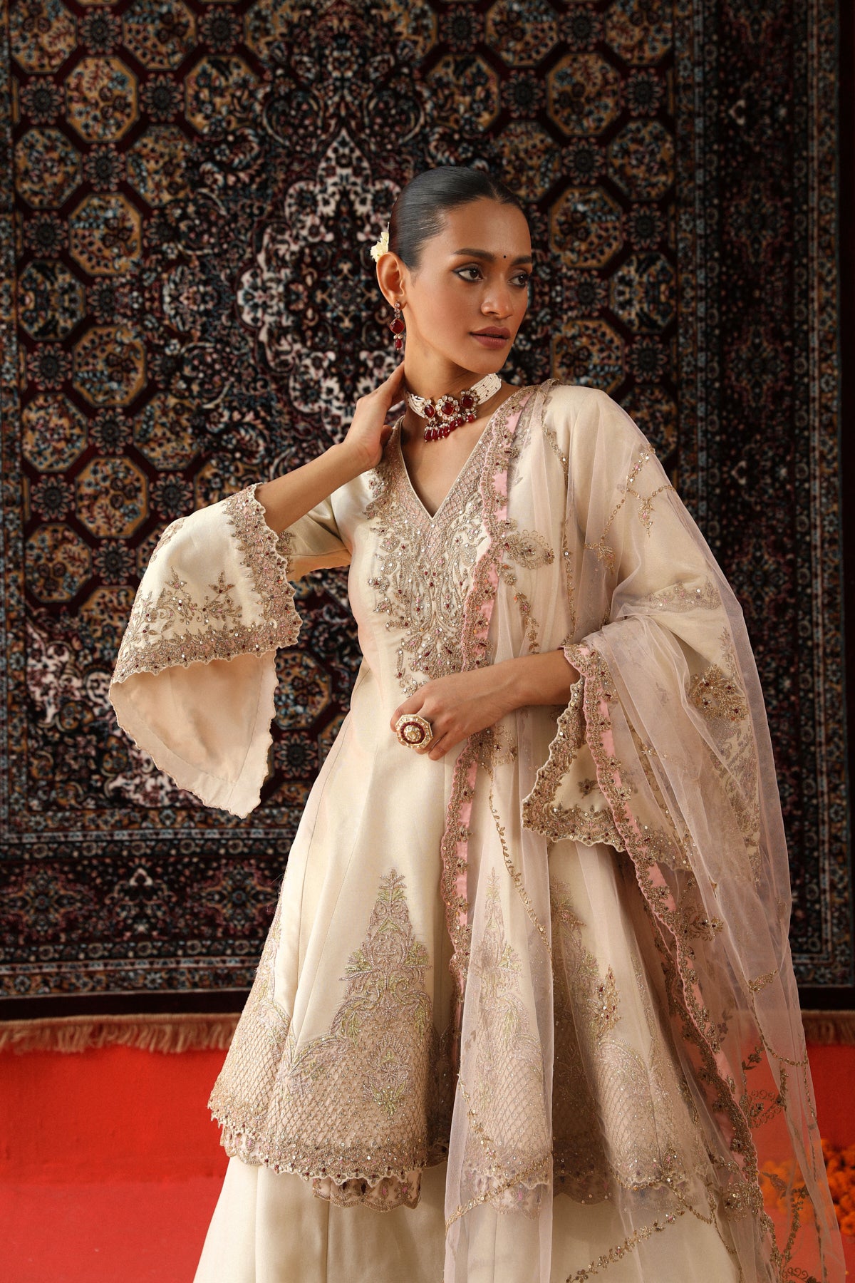 Nikita Vasdev in Mehnaaz Sharara Set