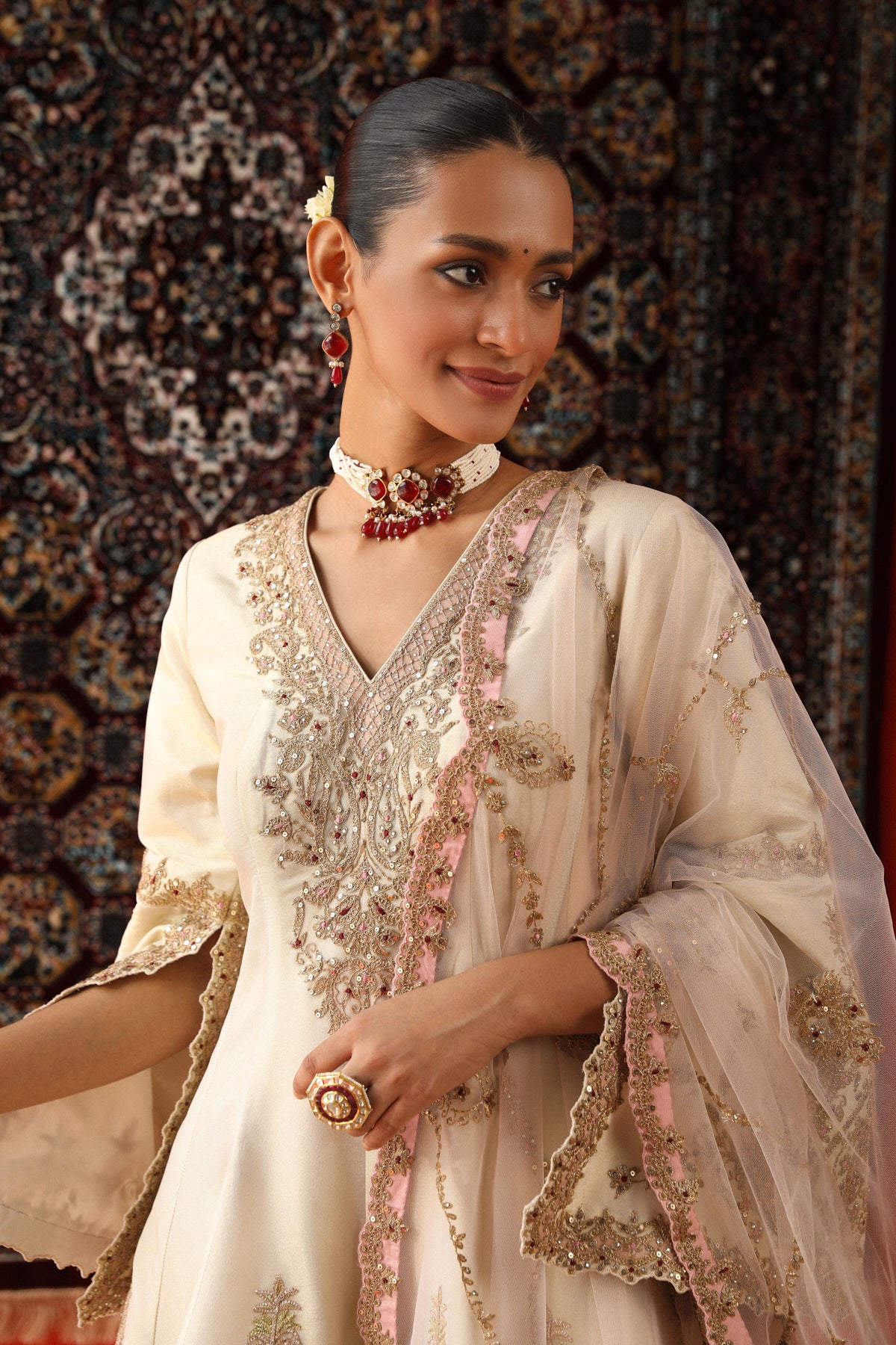 Nikita Vasdev in Mehnaaz Sharara Set