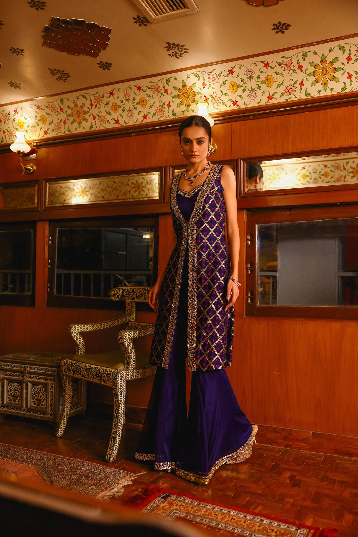 Dastan Long Jacket & Sharara Set