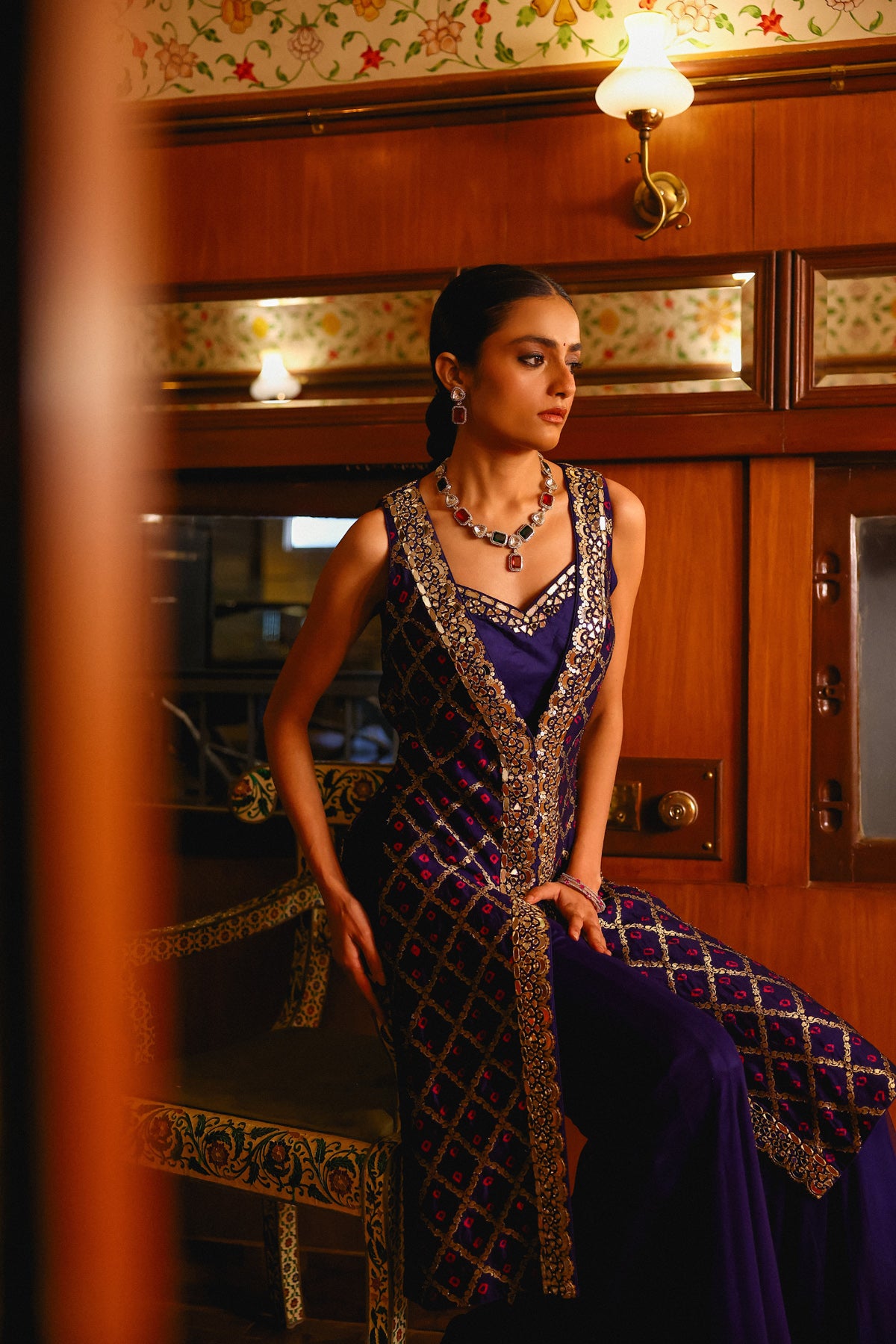 Dastan Long Jacket & Sharara Set
