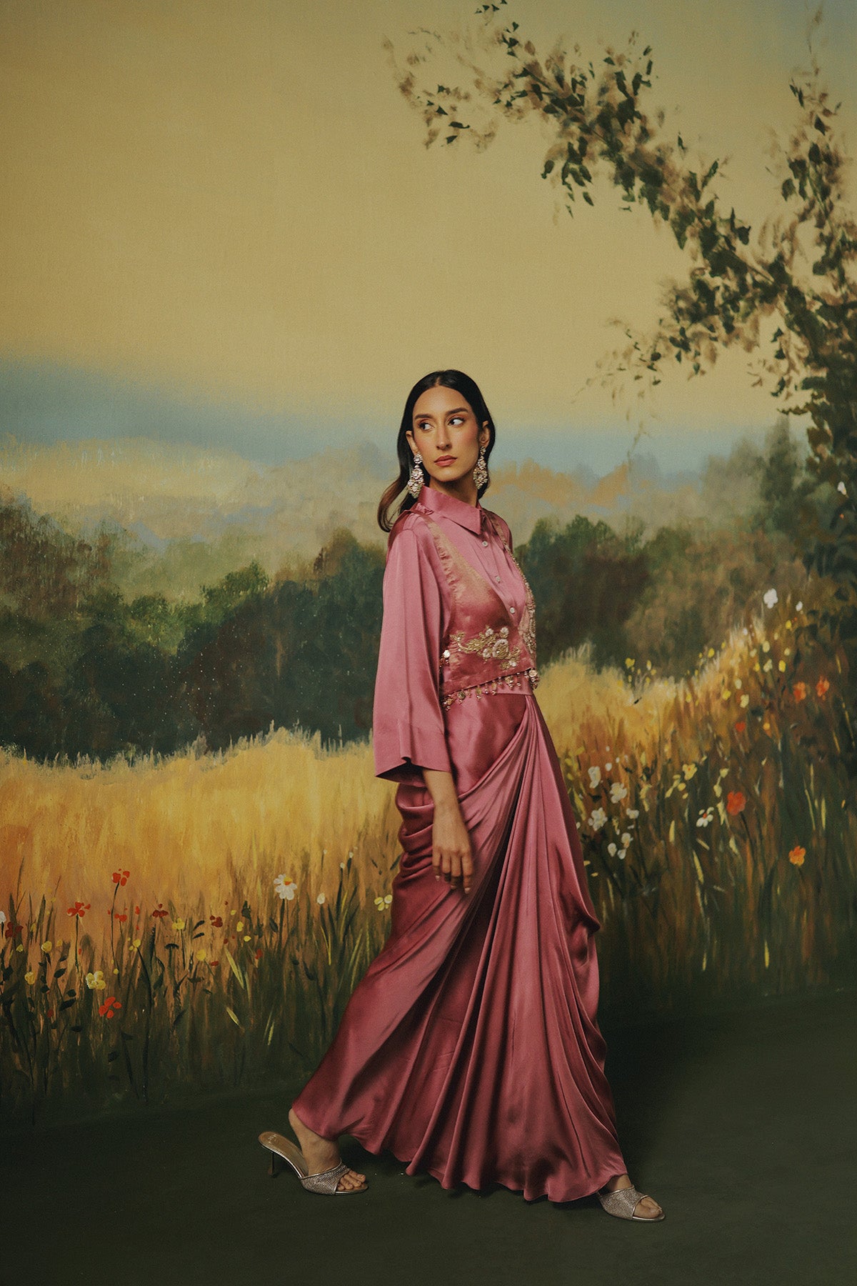 Seher Pink Jacket Saree