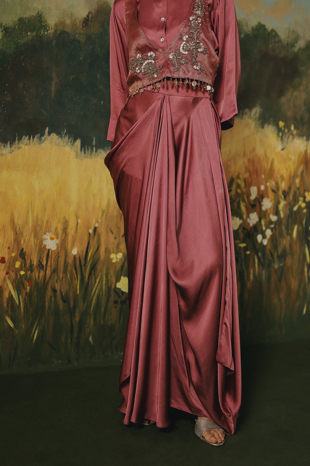 Seher Pink Jacket Saree