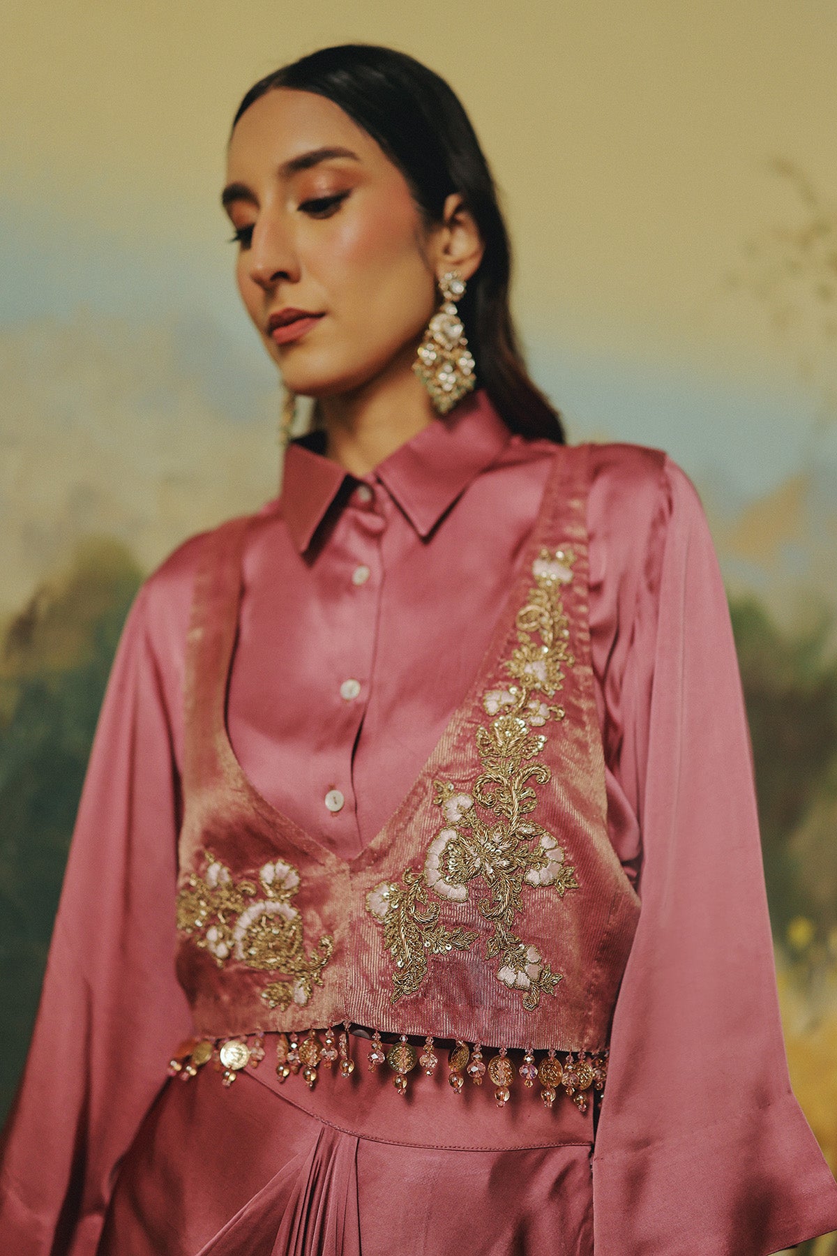 Seher Pink Jacket Saree