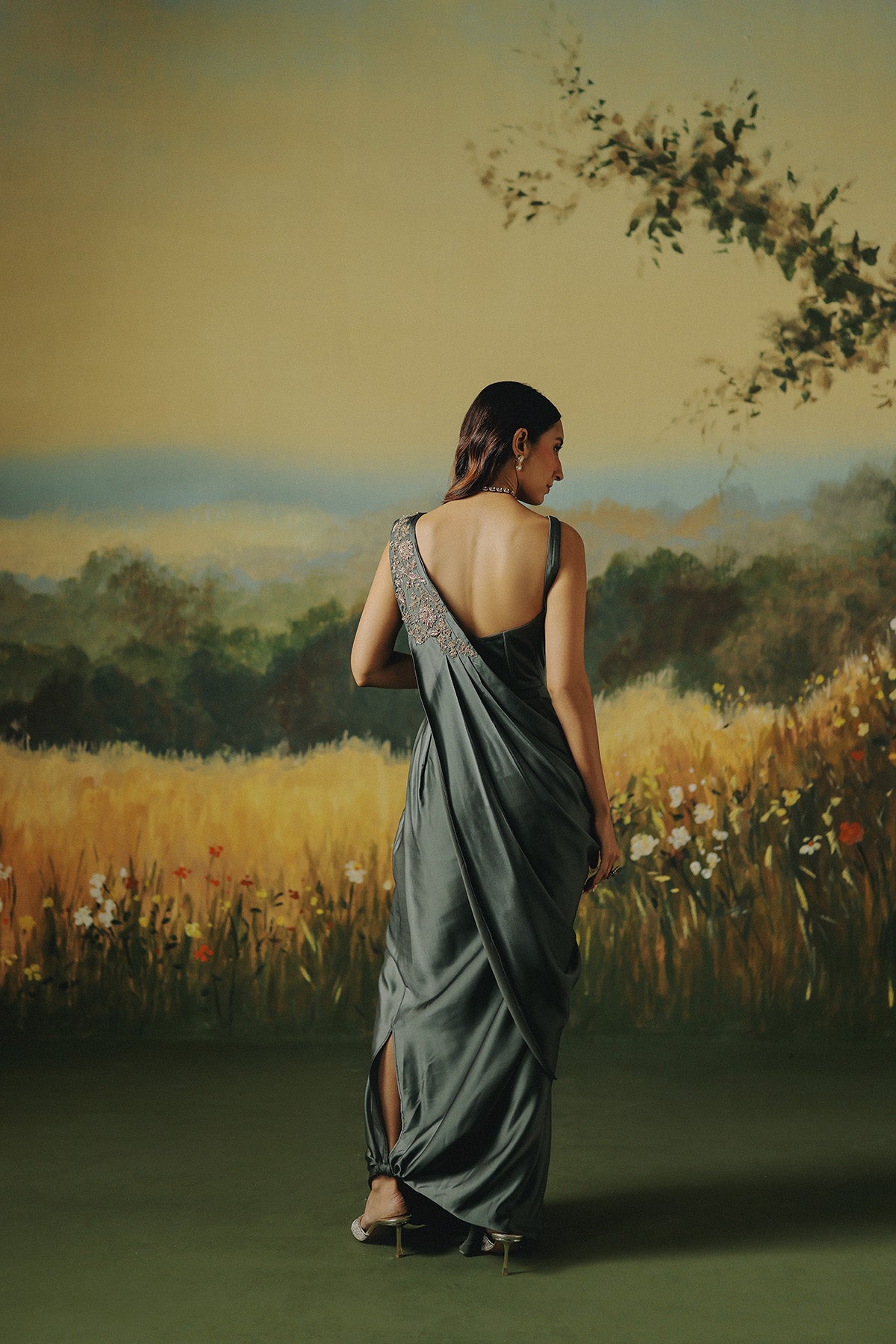 Tarang Olive Corset Saree